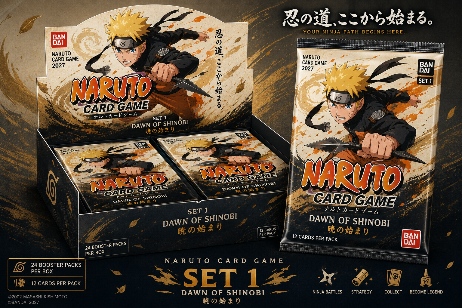 Naruto Card Game Bandai Booster Box Display 1 set Inglés 24 sobres (PREVENTA)